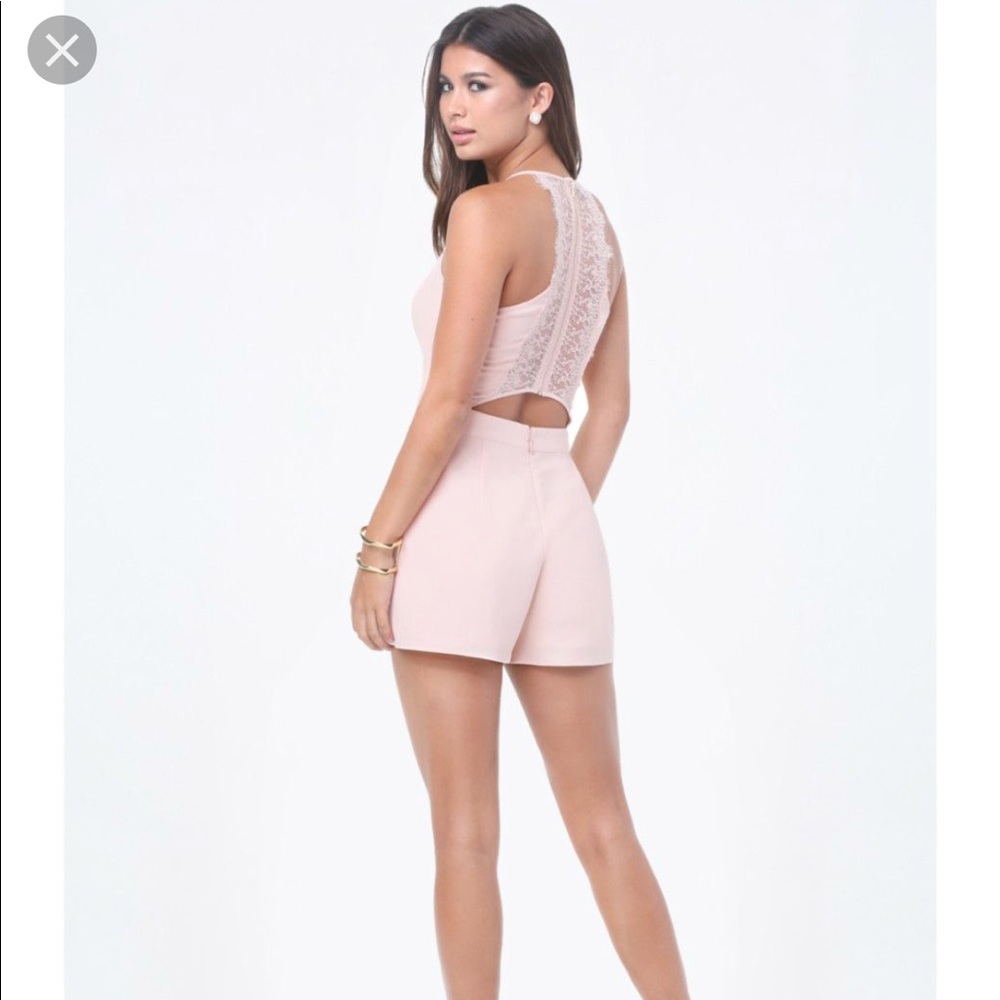 BEBE Lace Back detailed romper.